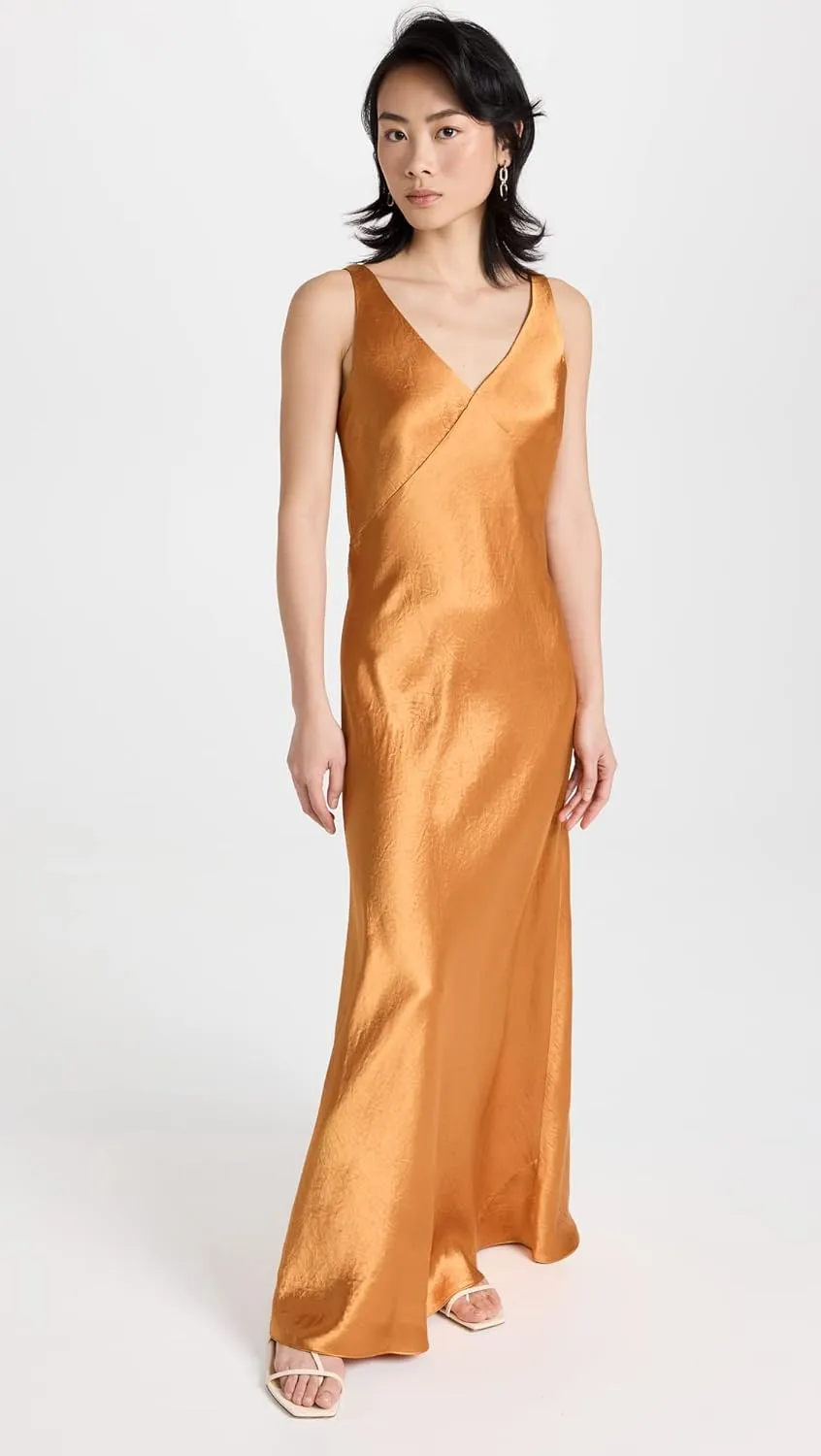Vince Women's V Neck Maxi Slip Dress