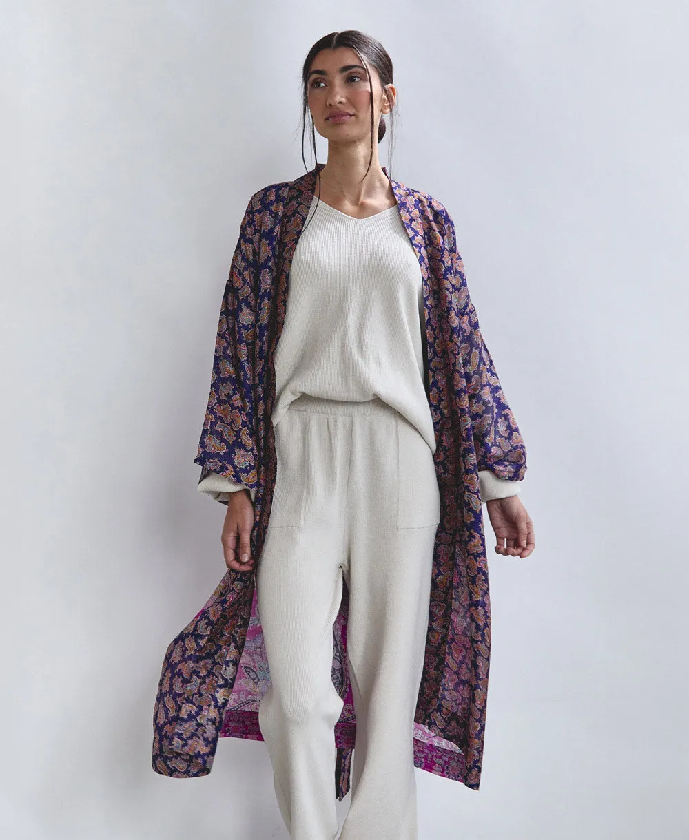 Vintage Silk Robe - No. 240327 - Small