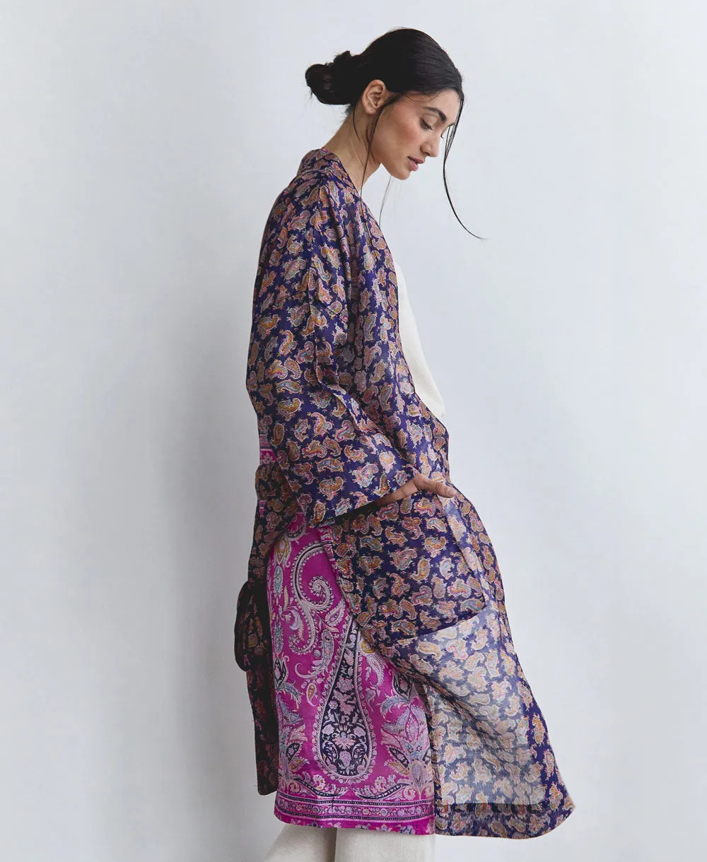 Vintage Silk Robe - No. 240327 - Small