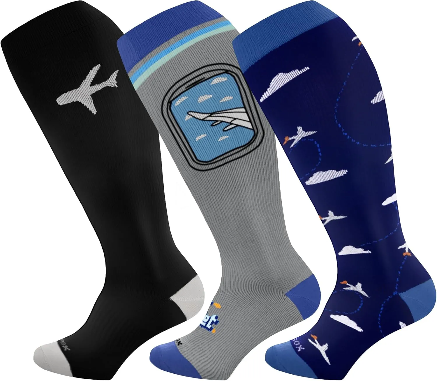 Wide Calf Compression Socks for Women & Men Extra Large Size Support Socks for Nurses Running Pregnant Travel, 15-20 mmHg