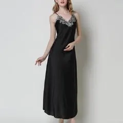 Women Sexy Silk Satin Nightgown