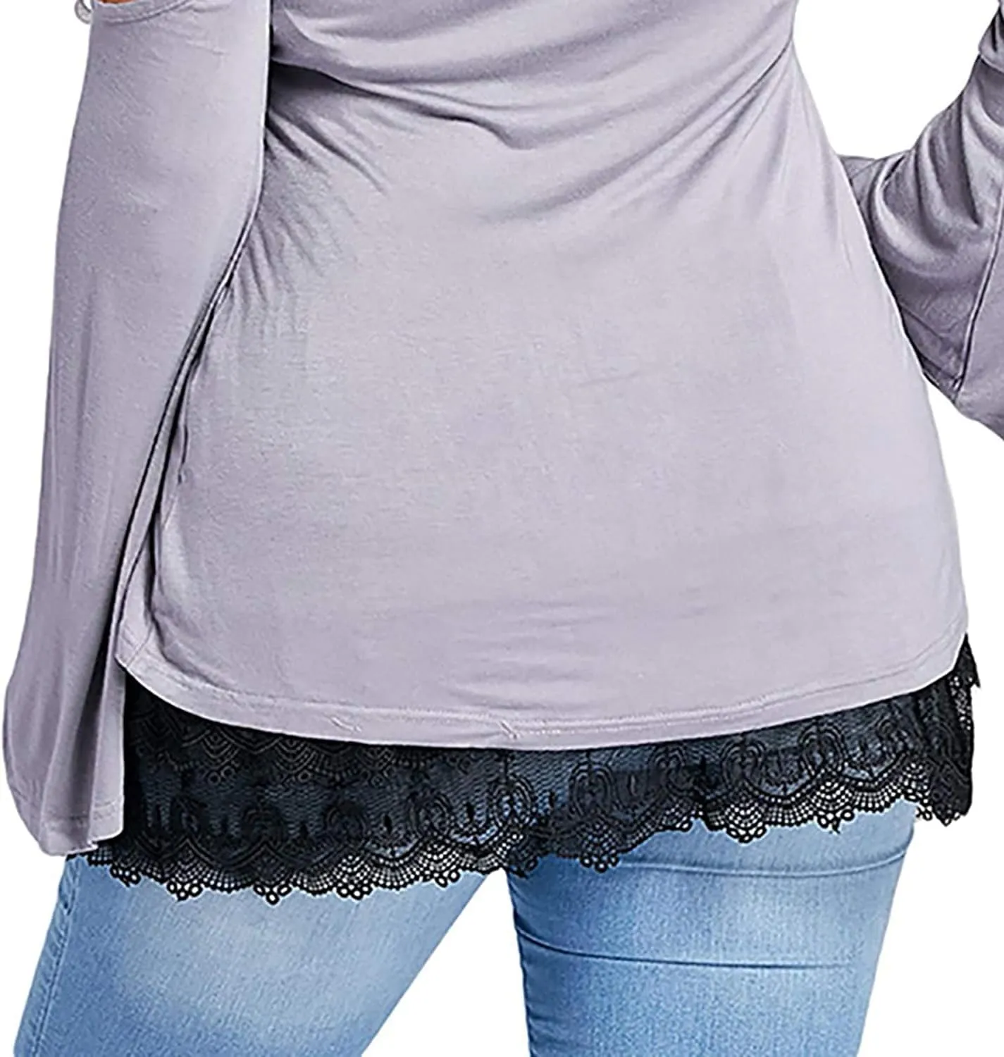 Women's Shirt Extender Adjustable Layering Lower Sweep Half Length Slip Fake Top Hemline Undershirt Mini Skirt